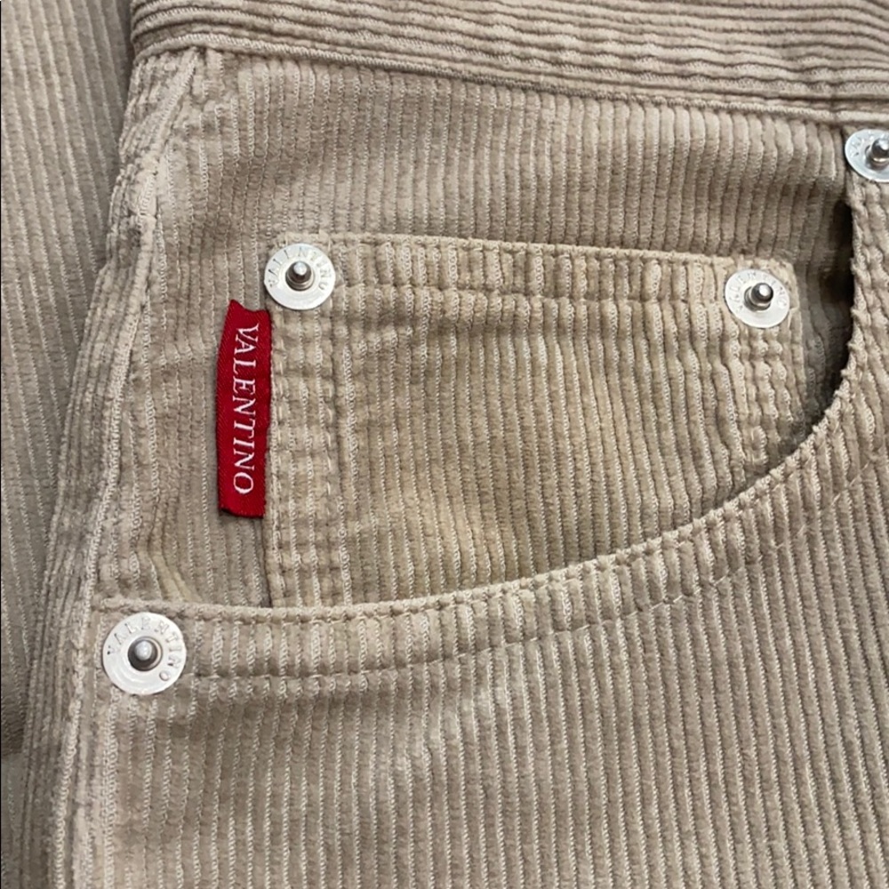 Valentino men waist size USA 30 light brown Jeans pants 100% cotton flare bottom